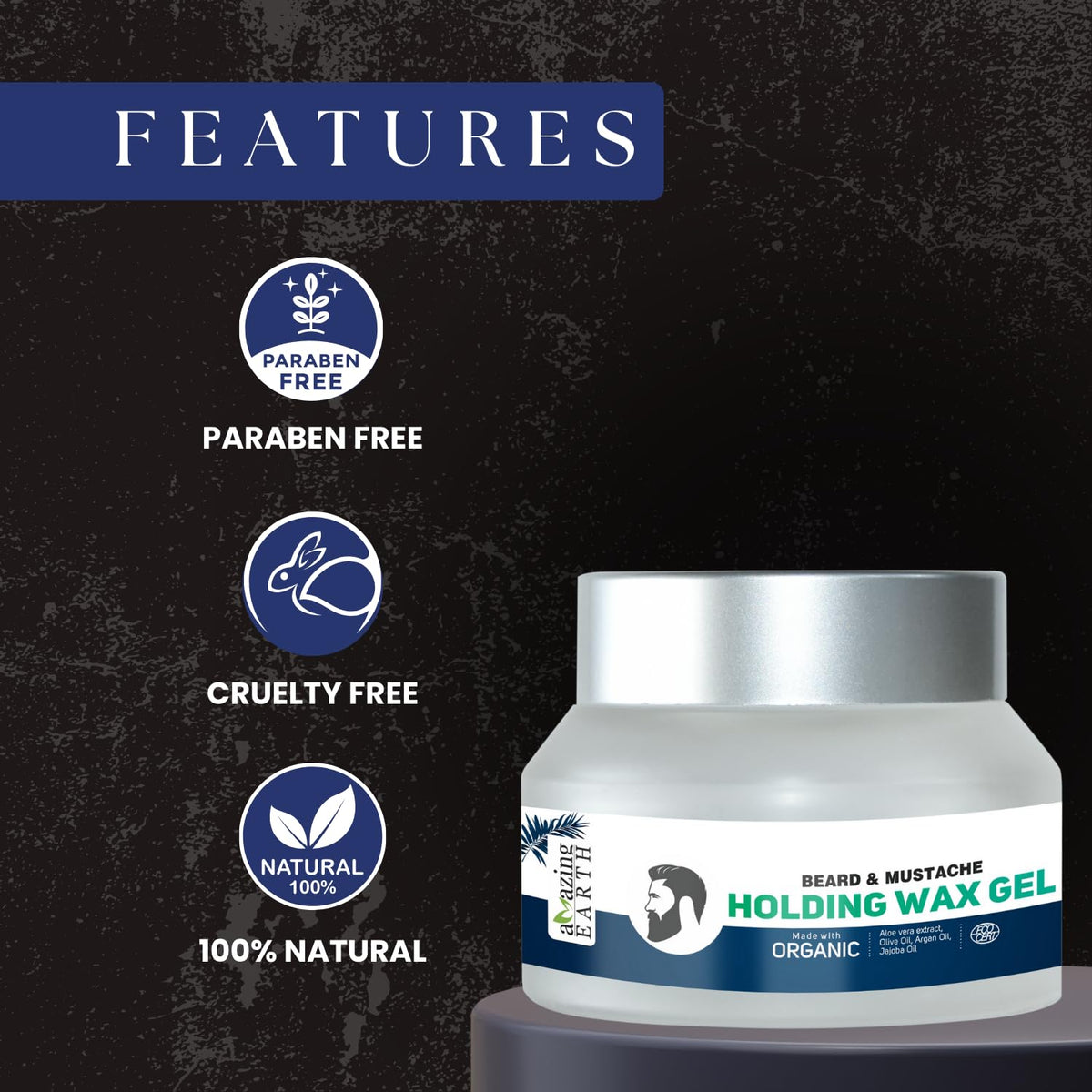 Amazing Earth Beard & Mustache Holding Wax Gel (50 GM)