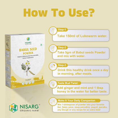 Nisarg Organic Farm Babul Seeds Powder (100 GM) (PACK OF 2)