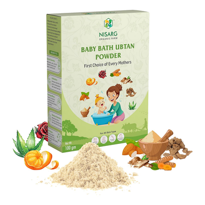 Nisarg Organic Farm Baby Bath Ubtan Powder (100 GM) (PACK OF 2)