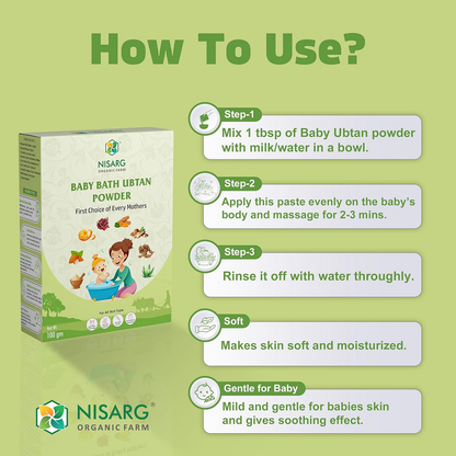 Nisarg Organic Farm Baby Bath Ubtan Powder (100 GM) (PACK OF 2)