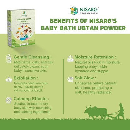 Nisarg Organic Farm Baby Bath Ubtan Powder (100 GM) (PACK OF 2)