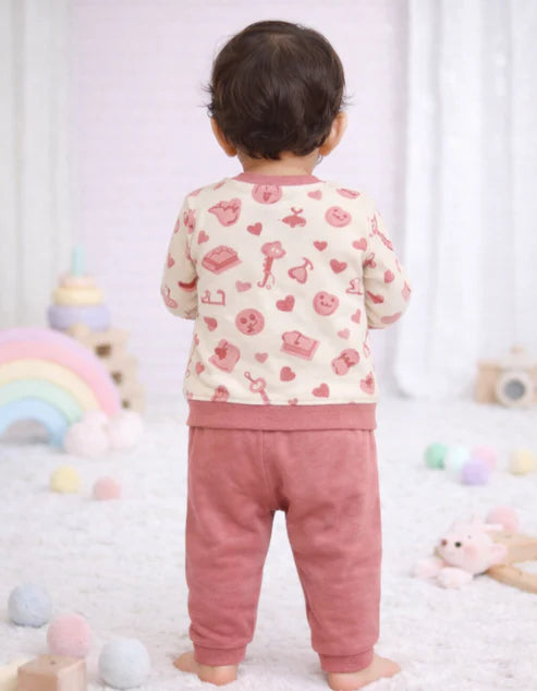 Tiny Tiggy Bamboo Cotton Printed Pyjama Set | Soft Top & Jogger Outfit for Infants