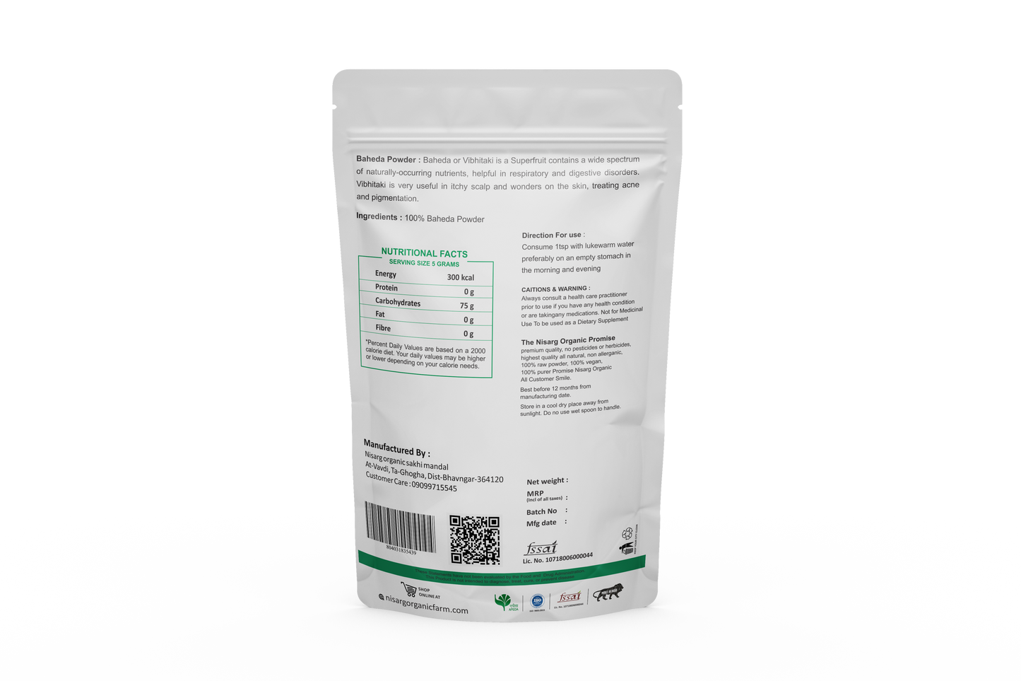 Nisarg Organic Farm Baheda Powder