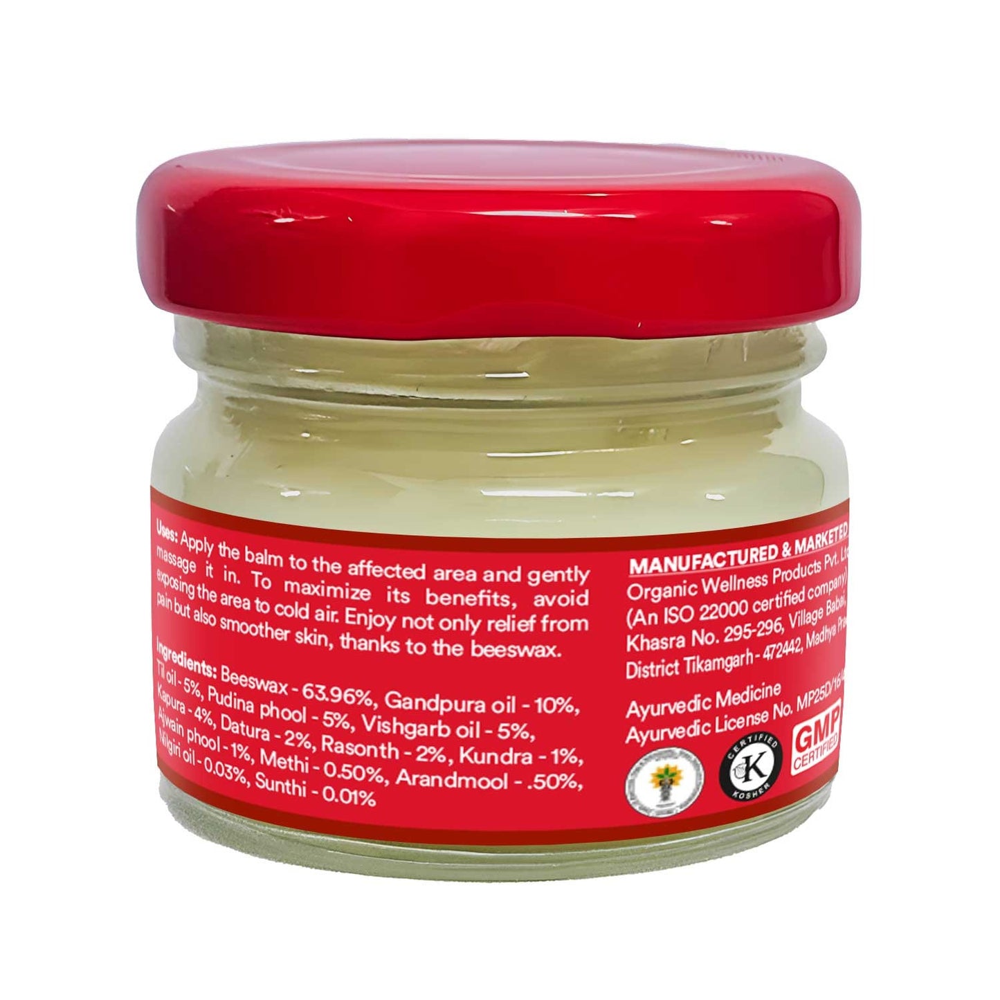 Organic Wellness Pain Relief Balm with Bees Wax (20 GM)