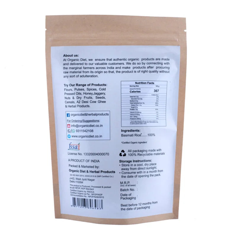 Organic Diet Basmati Rice