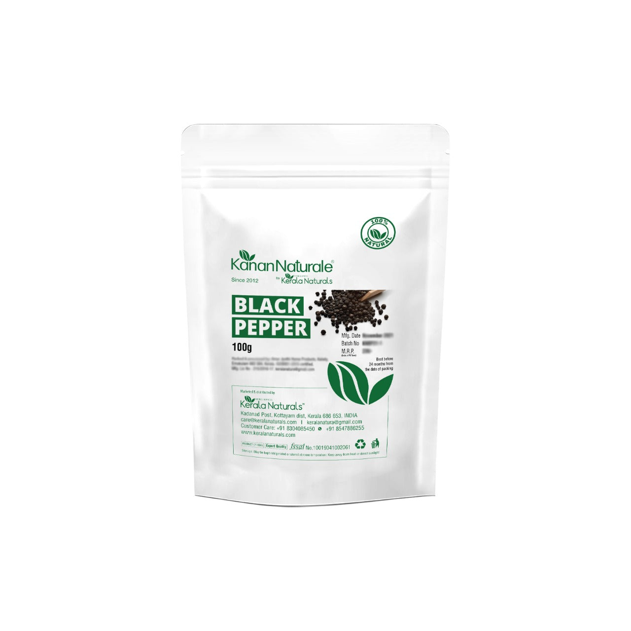 Kerala Naturals Black Pepper (100g)