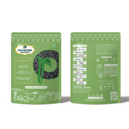 Parampara Organic Black Gram Whole (Black Urad)