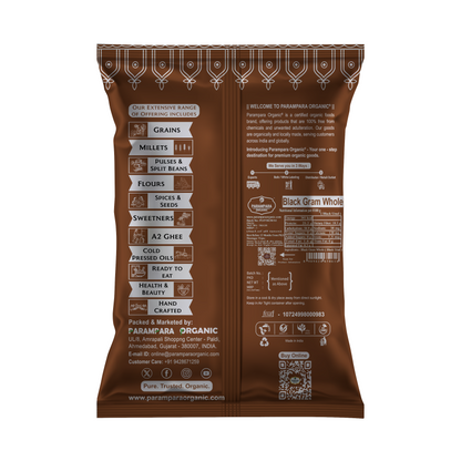 Parampara Organic Black Gram Whole (Black Urad)
