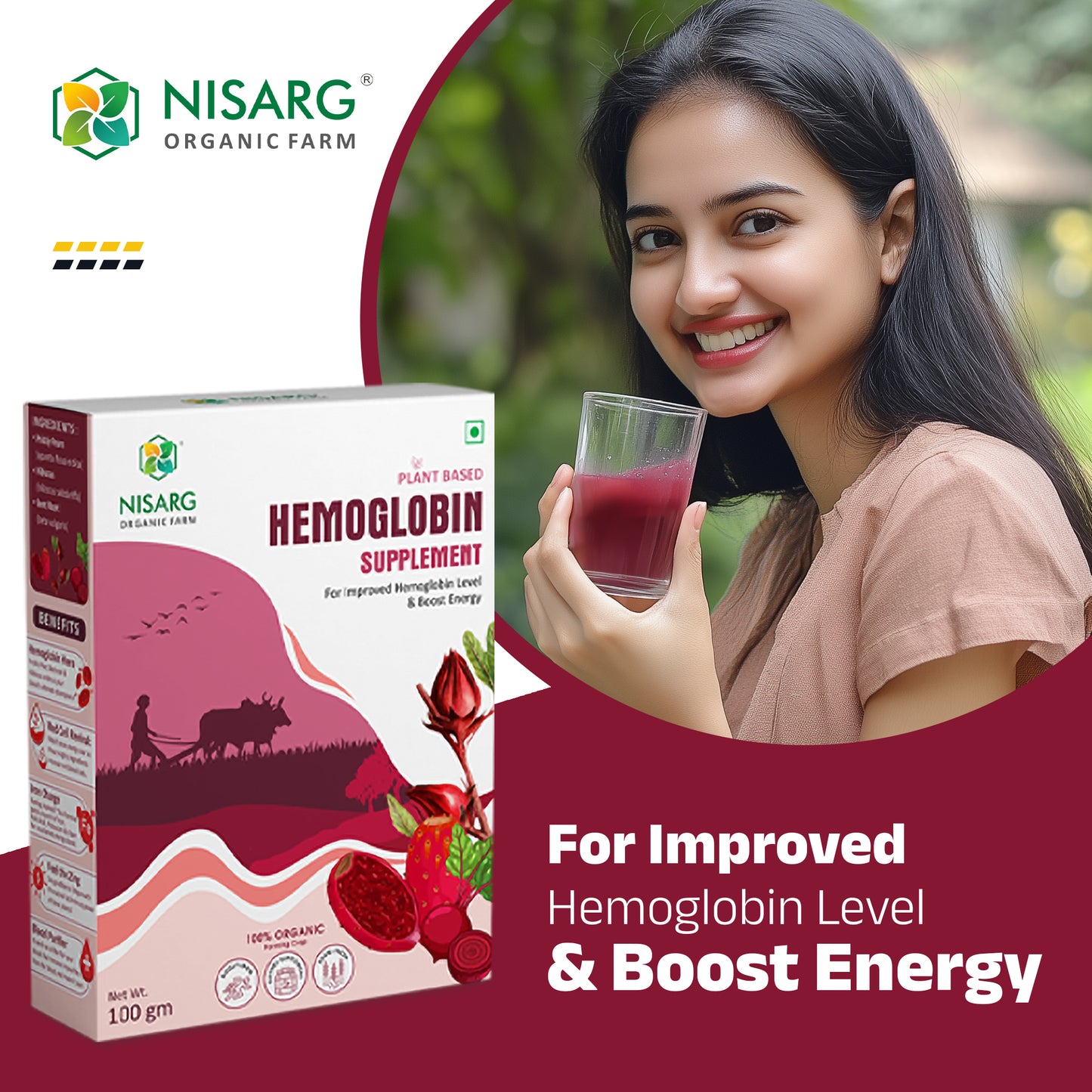 Nisarg Organic Farm Hemoglobin Supplements Powder