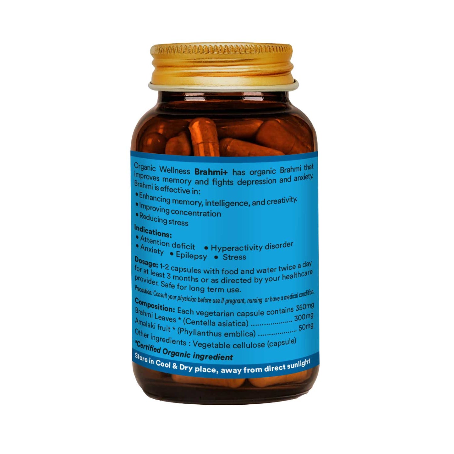 Organic Wellness Brahmi + 90 Capsules