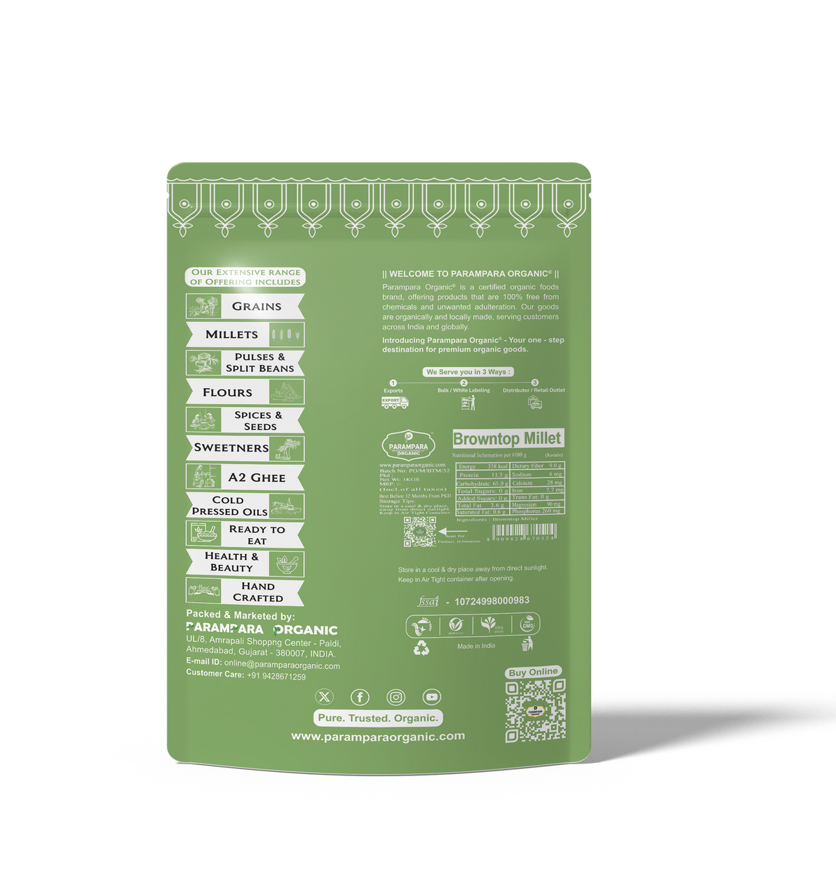 Parampara Organic Brown Top Millet