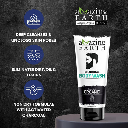 Amazing Earth Organic Charcoal Body Wash (100 GM)