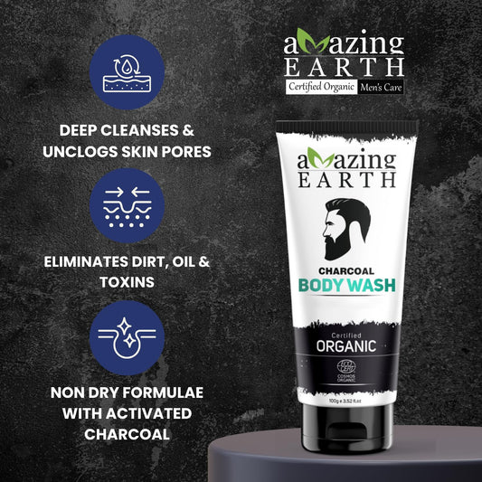 Amazing Earth Organic Charcoal Body Wash (100 GM)