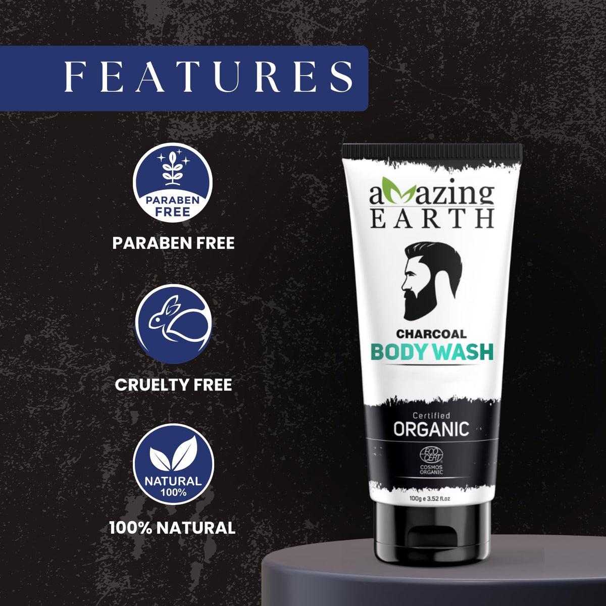 Amazing Earth Organic Charcoal Body Wash (100 GM)