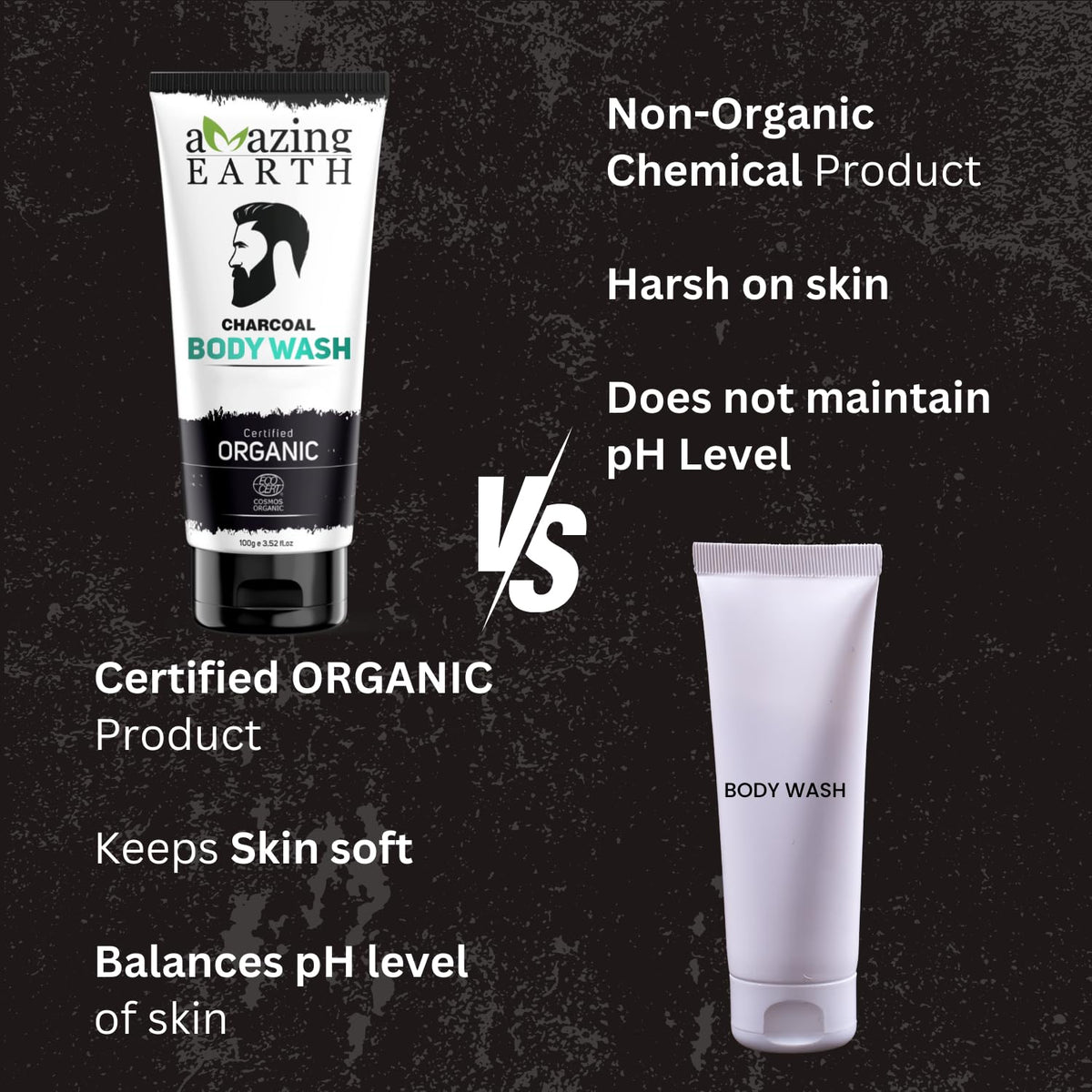 Amazing Earth Organic Charcoal Body Wash (100 GM)