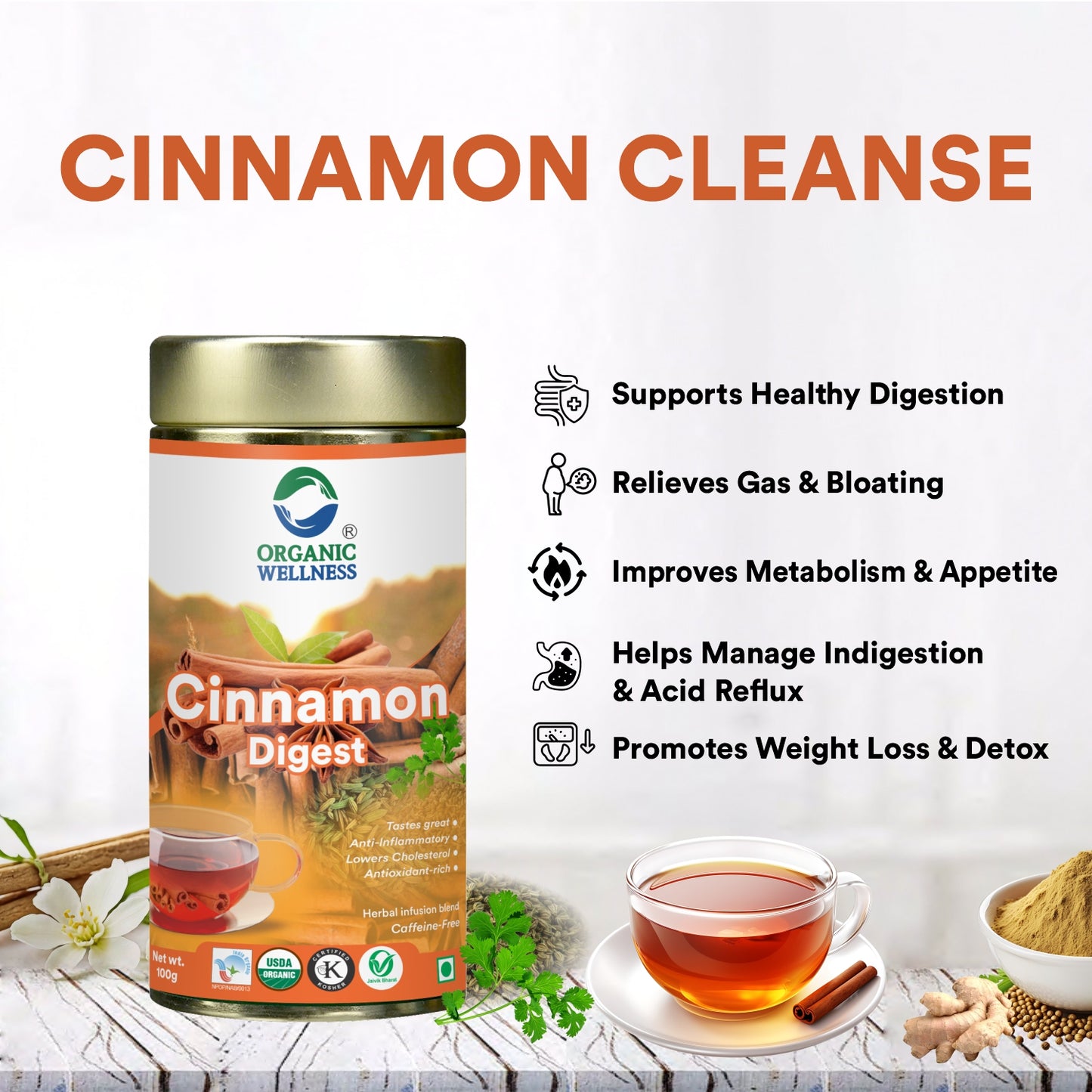 Organic Wellness Cinnamon Digest Tea