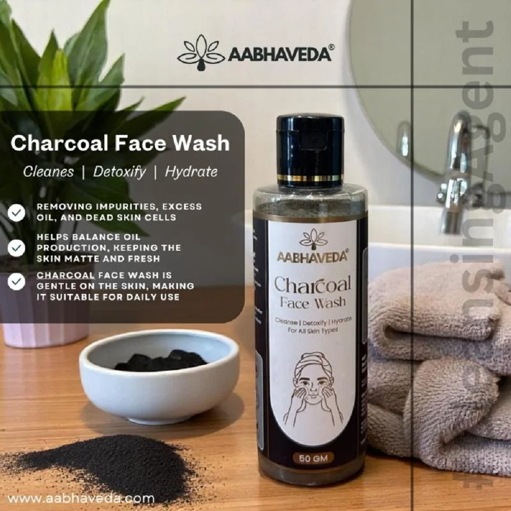 Aabhaveda Charcoal Face Wash (50 GM)