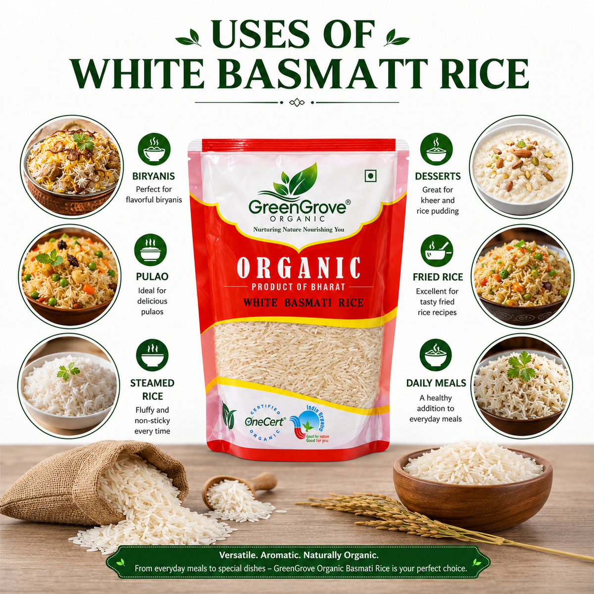GreenGrove Organic White Basmati Rice