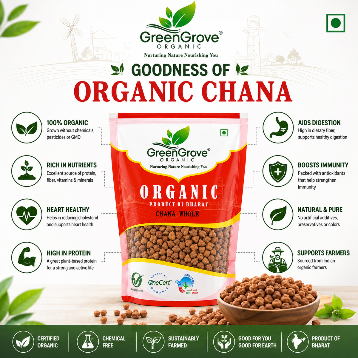 GreenGrove Organic Chana Whole