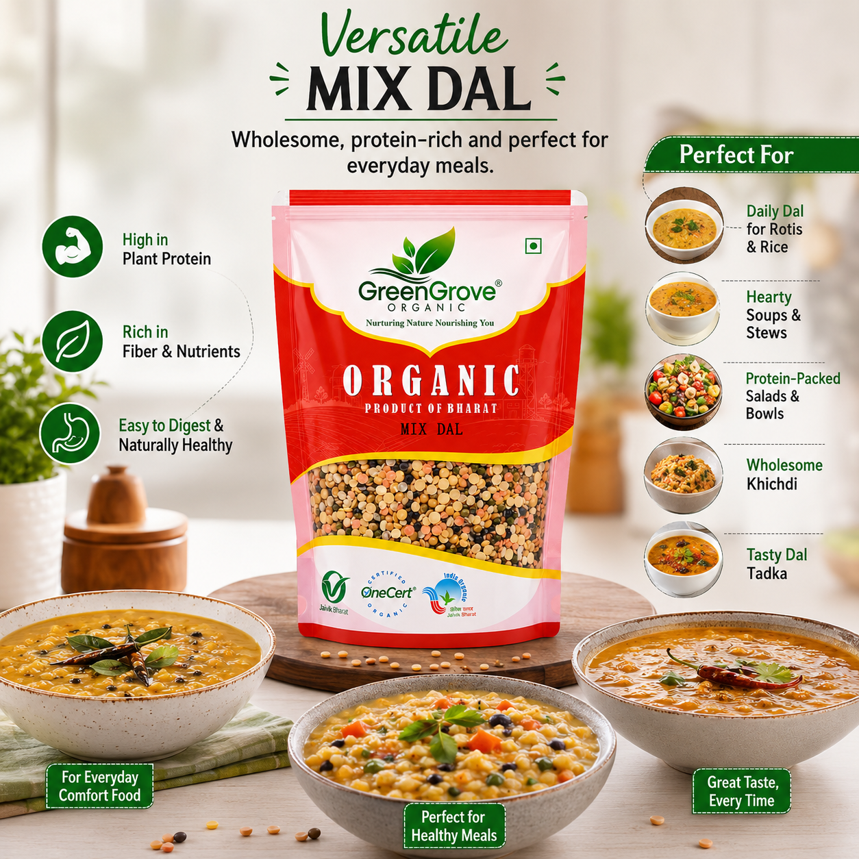 GreenGrove Organic Mix Dal (1 KG)