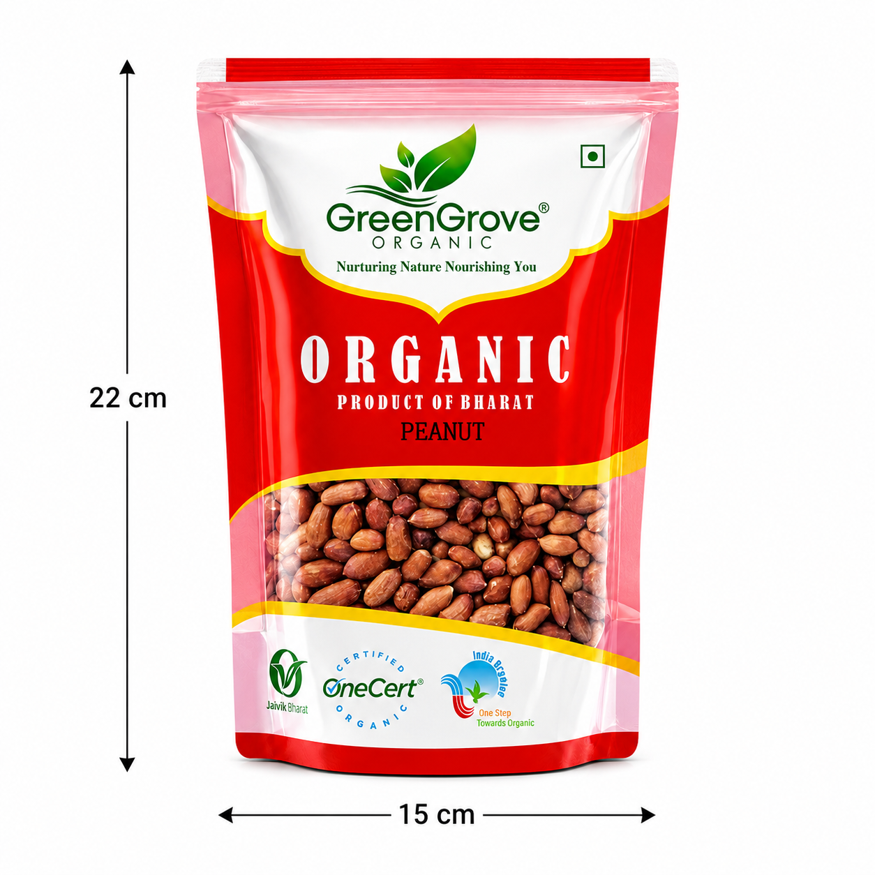 GreenGrove Organic Peanut (500 GM) (PACK OF 2)