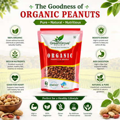 GreenGrove Organic Peanut (500 GM) (PACK OF 2)