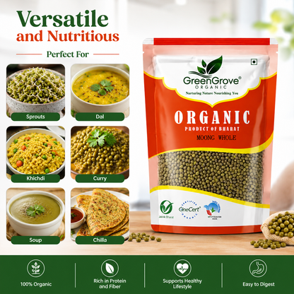GreenGrove Organic Moong Whole (1 KG)