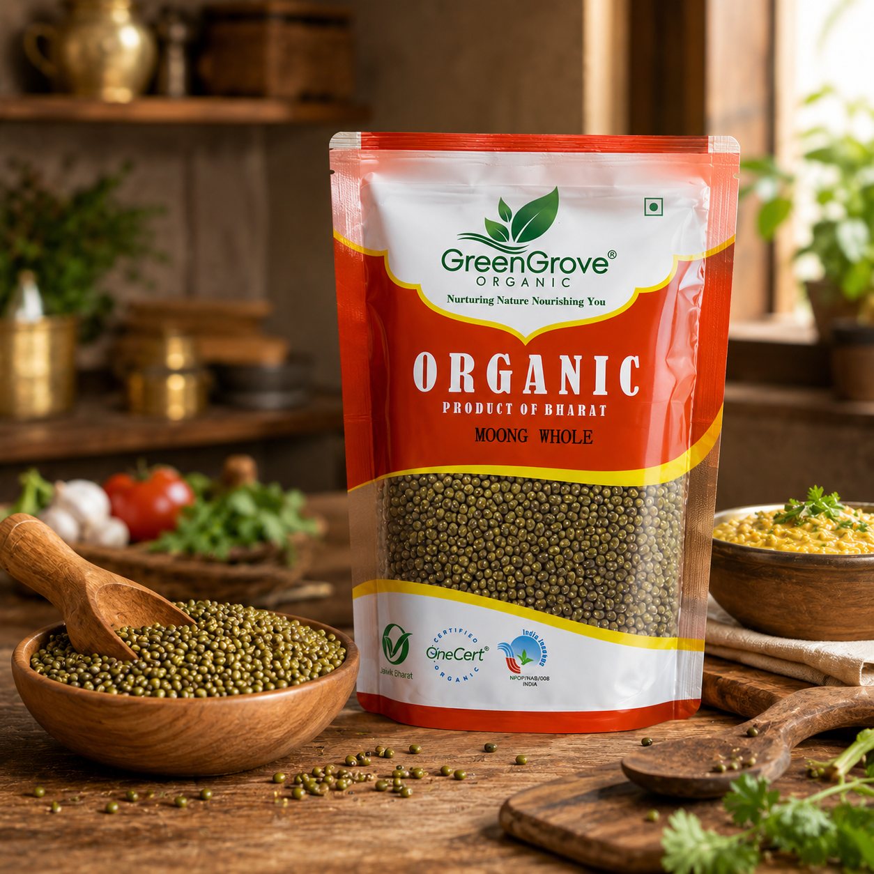 GreenGrove Organic Moong Whole (1 KG)
