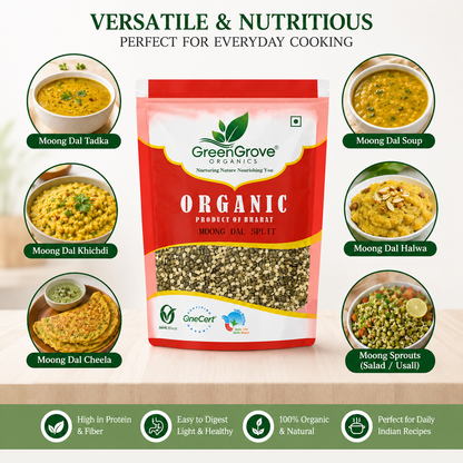 GreenGrove Organic Moong Dal Split (1 KG)