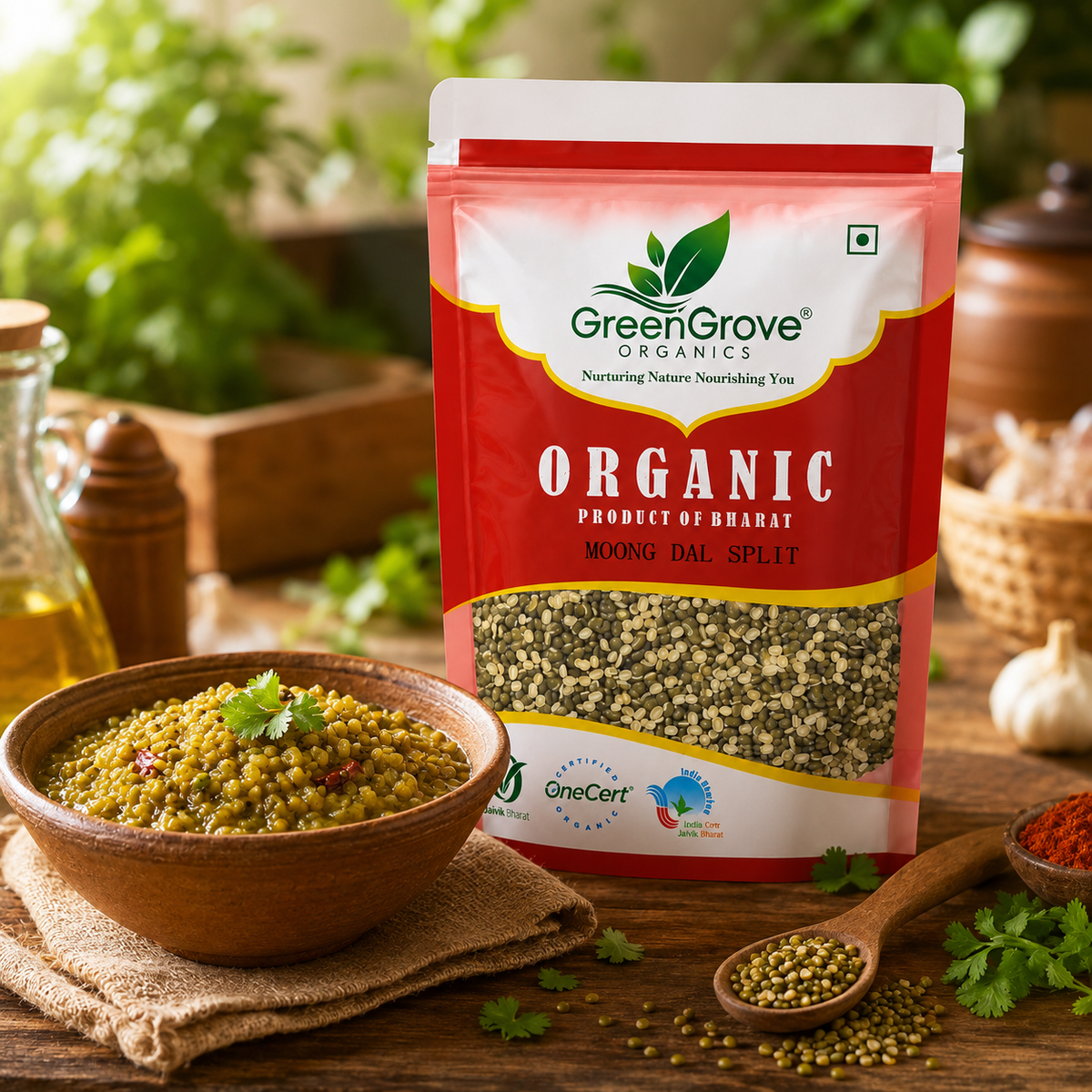 GreenGrove Organic Moong Dal Split (1 KG)