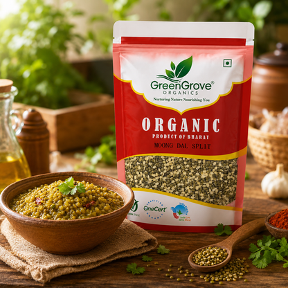 GreenGrove Organic Moong Dal Split (1 KG)