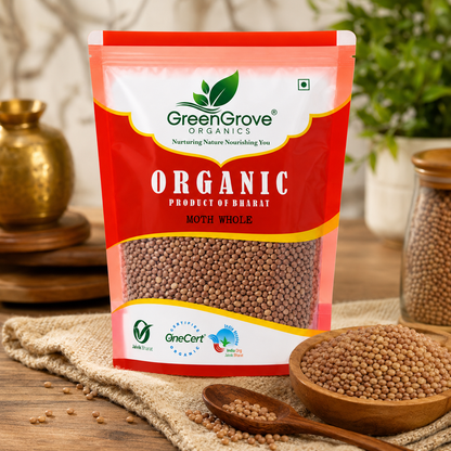 GreenGrove Organic Moth Whole (500 GM) (PACK OF 2)
