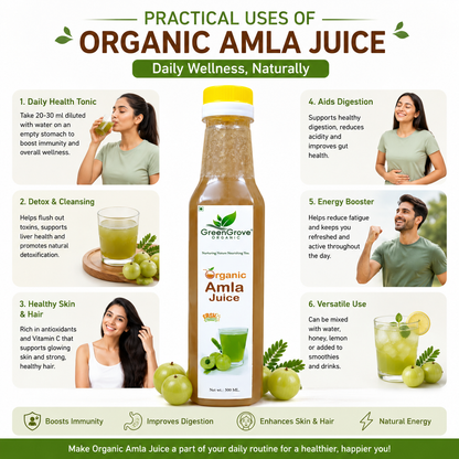 GreenGrove Organic Amla Juice (500 ML) (PACK OF 2)