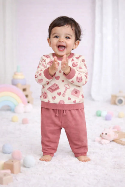 Tiny Tiggy Bamboo Cotton Printed Pyjama Set | Soft Top & Jogger Outfit for Infants