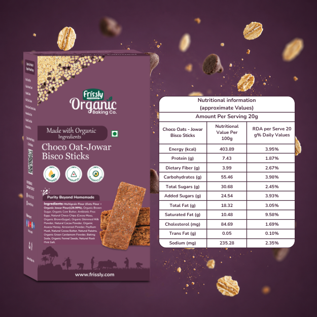 Frissly Choco Oat-Jowar Bisco Sticks (120 GM)