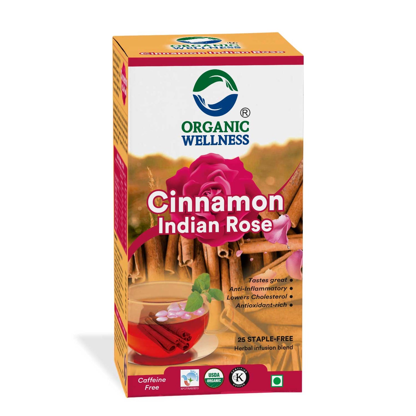 Organic Wellness Cinnamon Indian Rose Tea
