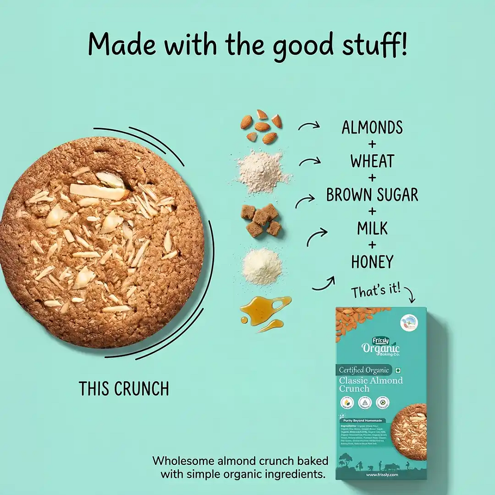 Frissly Organic Classic Almond Crunch (120 GM)