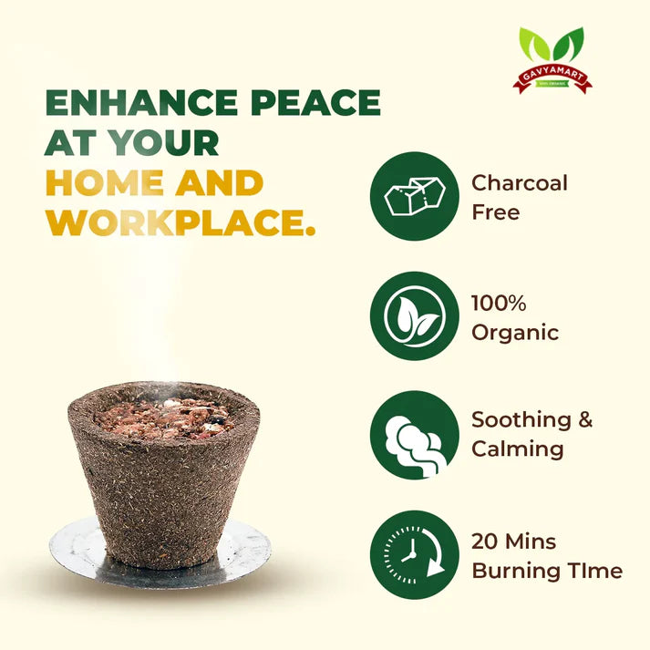 Gavyamart Cow Dung Havan Cups | Panchagavya Sambrani Cup