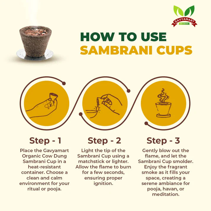 Gavyamart Cow Dung Havan Cups | Panchagavya Sambrani Cup