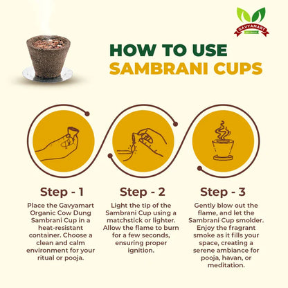 Gavyamart Cow Dung Havan Cups | Panchagavya Sambrani Cup