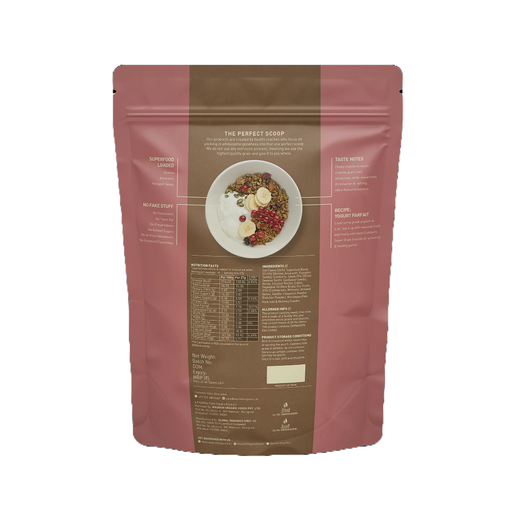 Nourish Organics Cranberry Supergrain Granola (270 GM)