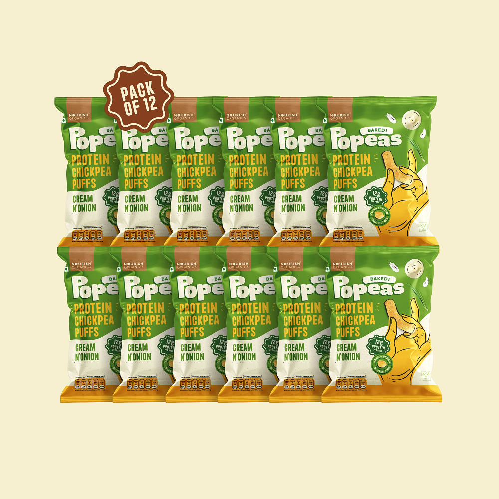 Nourish Organics Cream & Onion Popeas (60 GM)