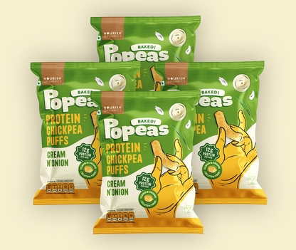 Nourish Organics Cream & Onion Popeas (60 GM)