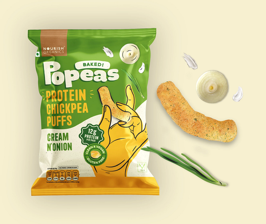 Nourish Organics Cream & Onion Popeas (60 GM)