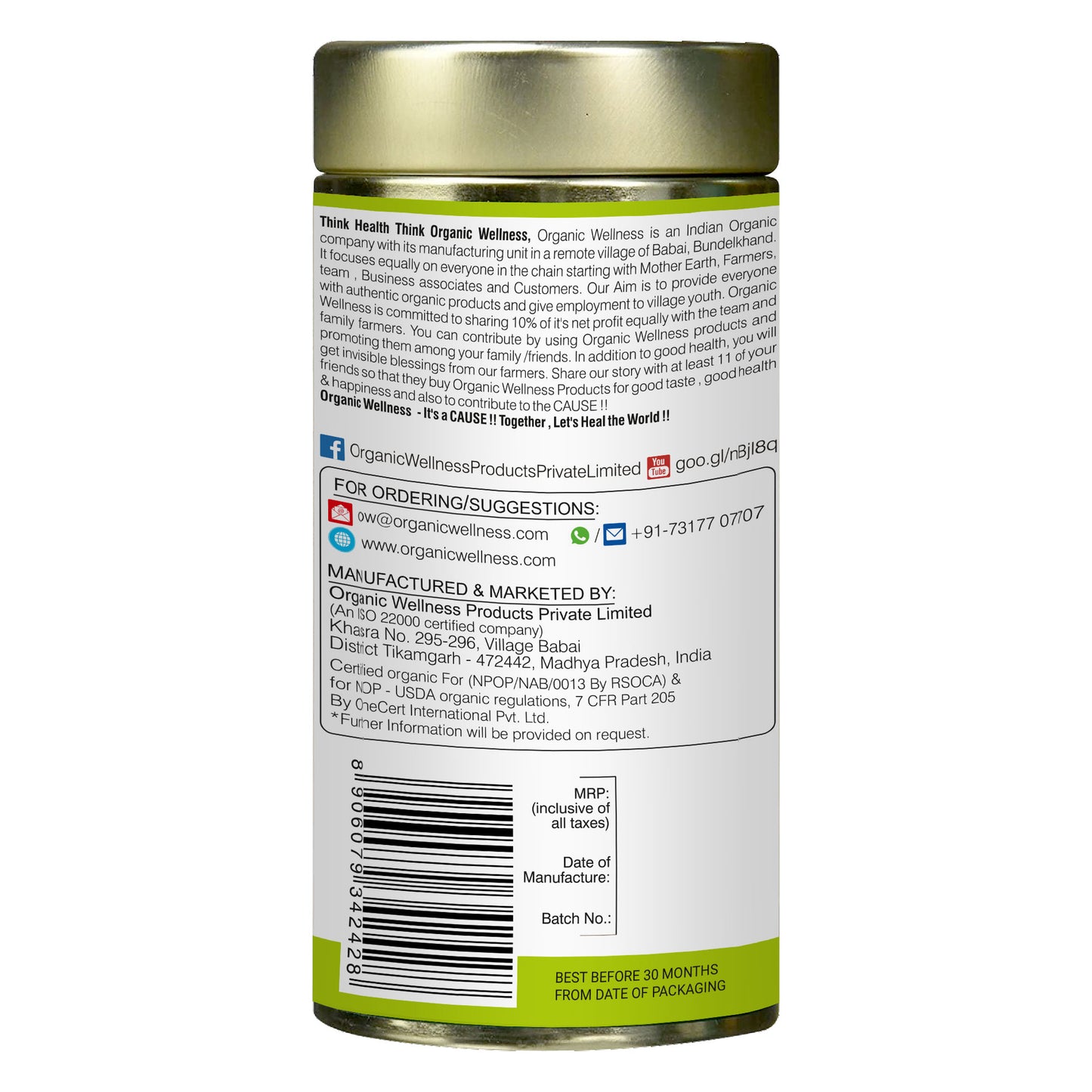 Organic Wellness Darjeeling Green Tea