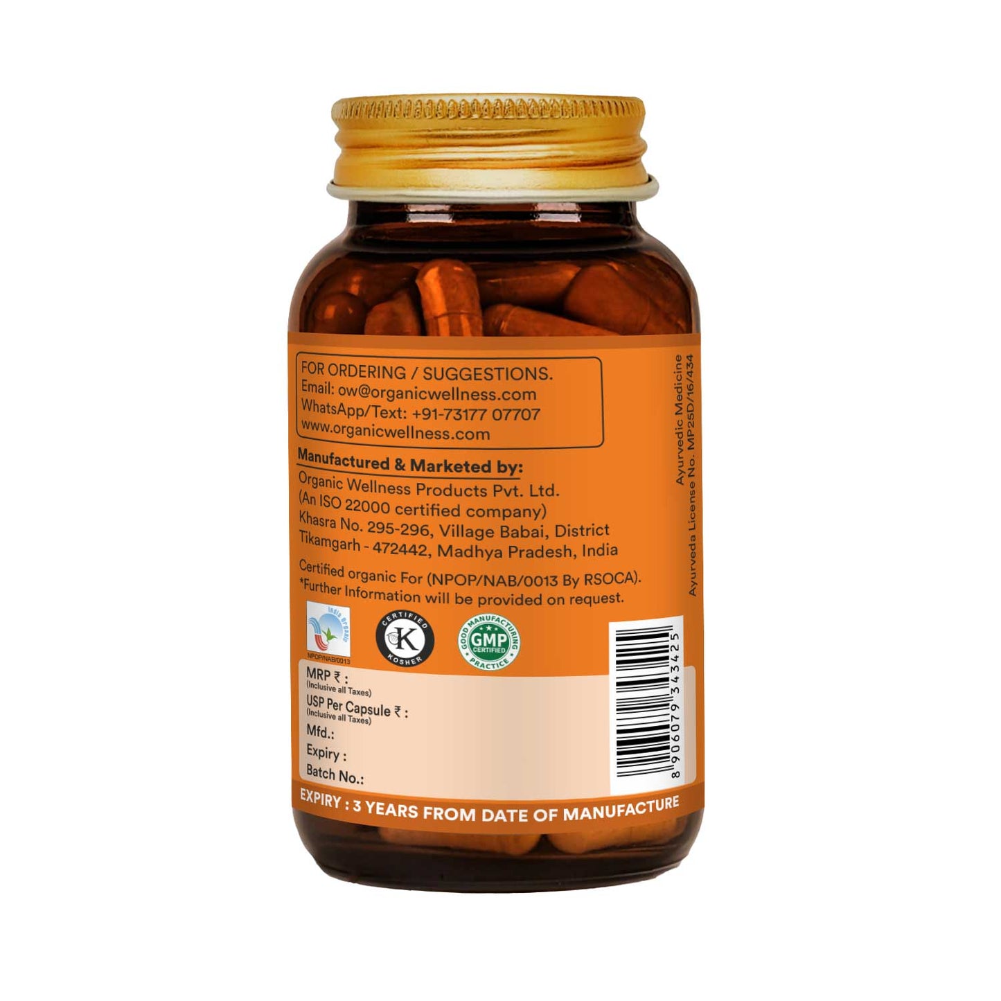 Organic Wellness Daru Haldi 90 Capsules