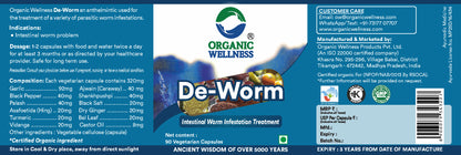 Organic Wellness De Worm 90 Capsules