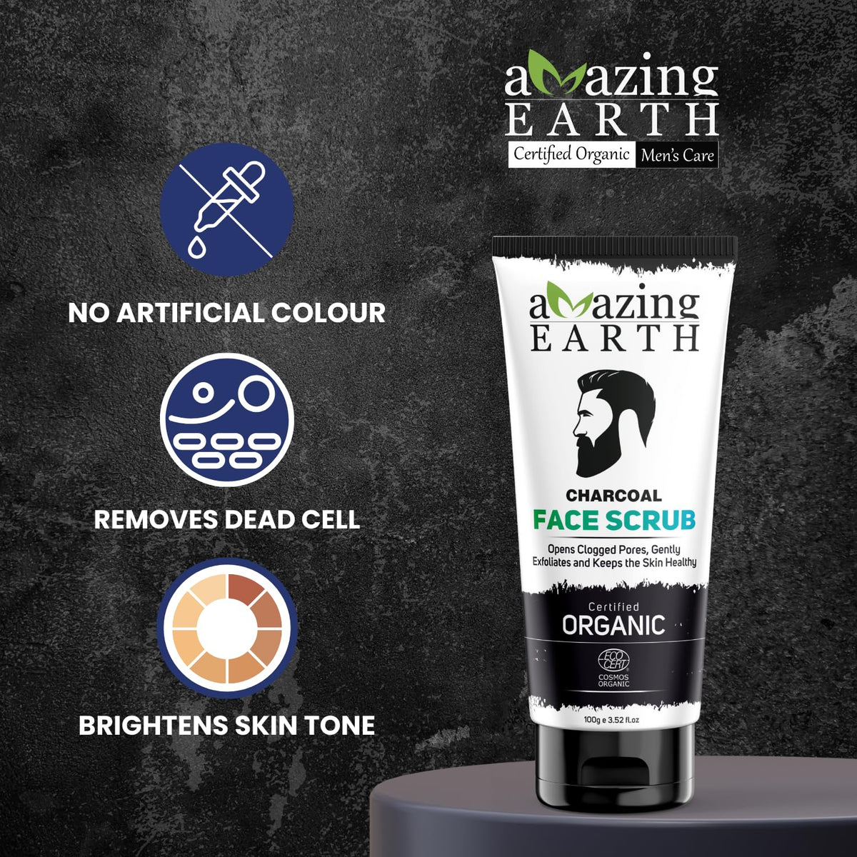 Amazing Earth Organic Charcoal Face Scrub (100 GM)