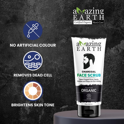 Amazing Earth Organic Charcoal Face Scrub (100 GM)
