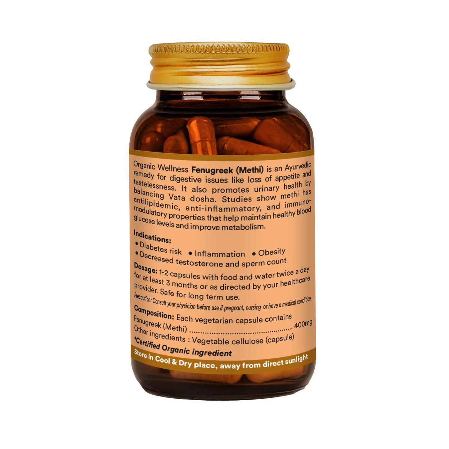 Organic Wellness Fenugreek (Methi) 90 Capsules